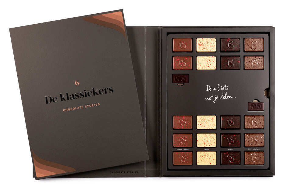 Chocoladeboek De klassiekers XL opengeklapt